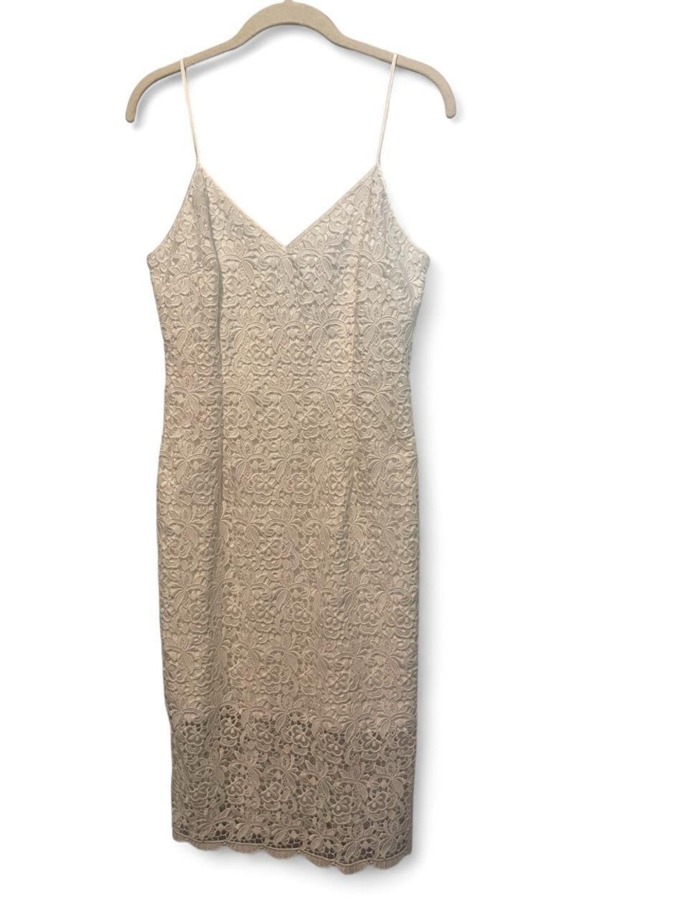 Elegant White Lace Slip Dress with Spaghetti Straps